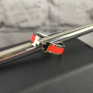 Orange Enamel "H" monogram Ring, US 7